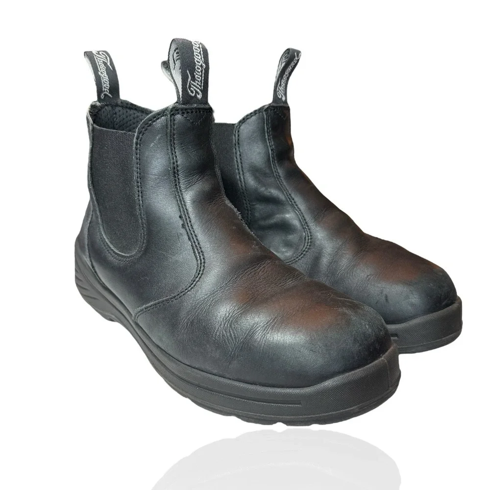 Thorogood 6″ Black Leather Soft-Toe Quick Release Station Boots 834-6034 Mens 10